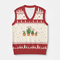 Funny Succulent Plant Lover Gift V-Neck Knit Sweater Vest Succa For Xmas - Wonder Print Shop