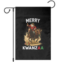 Funny Black Santa Cowboy Garden Flag Merry Kwanzaa Cultural Pride Gift - Wonder Print Shop