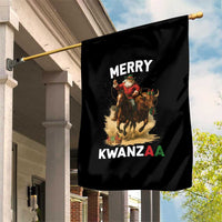 Funny Black Santa Cowboy Garden Flag Merry Kwanzaa Cultural Pride Gift - Wonder Print Shop