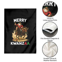 Funny Black Santa Cowboy Garden Flag Merry Kwanzaa Cultural Pride Gift - Wonder Print Shop