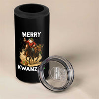 Funny Black Santa Cowboy 4 in 1 Can Cooler Tumbler Merry Kwanzaa Cultural Pride Gift - Wonder Print Shop