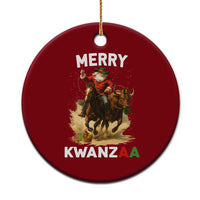 Funny Black Santa Cowboy Ceramic Ornament Merry Kwanzaa Cultural Pride Gift - Wonder Print Shop