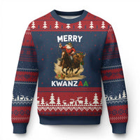 Funny Black Santa Cowboy Ugly Christmas Sweater Merry Kwanzaa Cultural Pride Gift - Wonder Print Shop