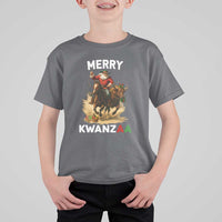 Funny Black Santa Cowboy T Shirt For Kid Merry Kwanzaa Cultural Pride Gift - Wonder Print Shop