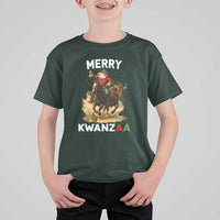 Funny Black Santa Cowboy T Shirt For Kid Merry Kwanzaa Cultural Pride Gift - Wonder Print Shop