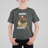 Funny Black Santa Cowboy T Shirt For Kid Merry Kwanzaa Cultural Pride Gift - Wonder Print Shop