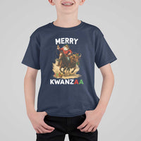 Funny Black Santa Cowboy T Shirt For Kid Merry Kwanzaa Cultural Pride Gift - Wonder Print Shop