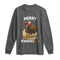 Funny Black Santa Cowboy Long Sleeve Shirt Merry Kwanzaa Cultural Pride Gift - Wonder Print Shop