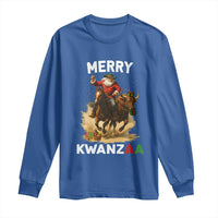 Funny Black Santa Cowboy Long Sleeve Shirt Merry Kwanzaa Cultural Pride Gift - Wonder Print Shop
