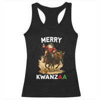 Funny Black Santa Cowboy Racerback Tank Top Merry Kwanzaa Cultural Pride Gift - Wonder Print Shop