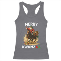 Funny Black Santa Cowboy Racerback Tank Top Merry Kwanzaa Cultural Pride Gift - Wonder Print Shop