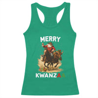 Funny Black Santa Cowboy Racerback Tank Top Merry Kwanzaa Cultural Pride Gift - Wonder Print Shop
