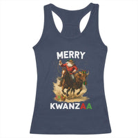 Funny Black Santa Cowboy Racerback Tank Top Merry Kwanzaa Cultural Pride Gift - Wonder Print Shop