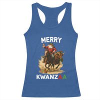 Funny Black Santa Cowboy Racerback Tank Top Merry Kwanzaa Cultural Pride Gift - Wonder Print Shop