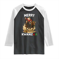 Funny Black Santa Cowboy Raglan Shirt Merry Kwanzaa Cultural Pride Gift - Wonder Print Shop
