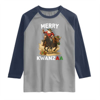 Funny Black Santa Cowboy Raglan Shirt Merry Kwanzaa Cultural Pride Gift - Wonder Print Shop