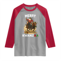 Funny Black Santa Cowboy Raglan Shirt Merry Kwanzaa Cultural Pride Gift - Wonder Print Shop