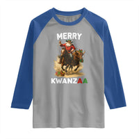 Funny Black Santa Cowboy Raglan Shirt Merry Kwanzaa Cultural Pride Gift - Wonder Print Shop