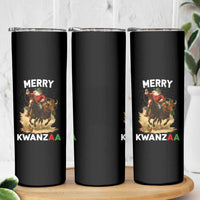 Funny Black Santa Cowboy Skinny Tumbler Merry Kwanzaa Cultural Pride Gift - Wonder Print Shop