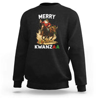 Funny Black Santa Cowboy Sweatshirt Merry Kwanzaa Cultural Pride Gift - Wonder Print Shop