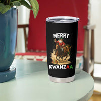 Funny Black Santa Cowboy Tumbler Cup Merry Kwanzaa Cultural Pride Gift - Wonder Print Shop