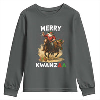 Funny Black Santa Cowboy Youth Sweatshirt Merry Kwanzaa Cultural Pride Gift - Wonder Print Shop