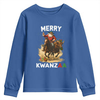 Funny Black Santa Cowboy Youth Sweatshirt Merry Kwanzaa Cultural Pride Gift - Wonder Print Shop