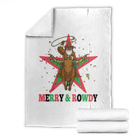 Merry And Rowdy Kwanzaa Santa Cowboy Christmas Gift Throw Blanket - Wonder Print Shop