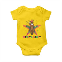 Merry And Rowdy Kwanzaa Santa Cowboy Christmas Gift Baby Onesie - Wonder Print Shop