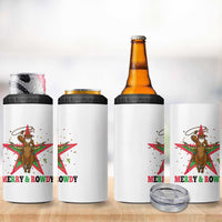 Merry And Rowdy Kwanzaa Santa Cowboy Christmas Gift 4 in 1 Can Cooler Tumbler - Wonder Print Shop