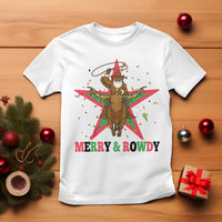 Merry And Rowdy Kwanzaa Santa Cowboy Christmas Gift T Shirt - Wonder Print Shop