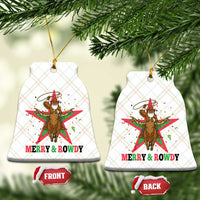 Merry And Rowdy Kwanzaa Santa Cowboy Christmas Gift Ceramic Ornament - Wonder Print Shop