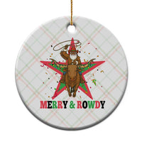 Merry And Rowdy Kwanzaa Santa Cowboy Christmas Gift Ceramic Ornament - Wonder Print Shop