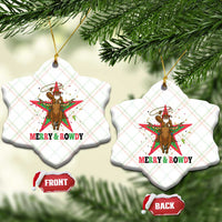 Merry And Rowdy Kwanzaa Santa Cowboy Christmas Gift Ceramic Ornament - Wonder Print Shop