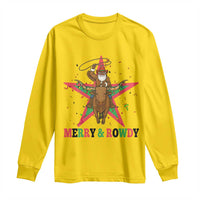 Merry And Rowdy Kwanzaa Santa Cowboy Christmas Gift Long Sleeve Shirt - Wonder Print Shop
