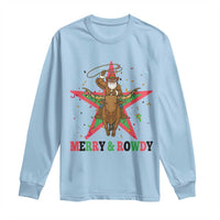 Merry And Rowdy Kwanzaa Santa Cowboy Christmas Gift Long Sleeve Shirt - Wonder Print Shop