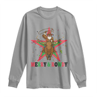 Merry And Rowdy Kwanzaa Santa Cowboy Christmas Gift Long Sleeve Shirt - Wonder Print Shop