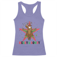 Merry And Rowdy Kwanzaa Santa Cowboy Christmas Gift Racerback Tank Top - Wonder Print Shop
