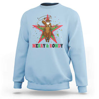 Merry And Rowdy Kwanzaa Santa Cowboy Christmas Gift Sweatshirt - Wonder Print Shop