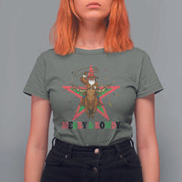 Merry And Rowdy Kwanzaa Santa Cowboy Christmas Gift T Shirt For Women - Wonder Print Shop