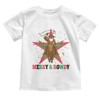 Merry And Rowdy Kwanzaa Santa Cowboy Christmas Gift Toddler T Shirt - Wonder Print Shop