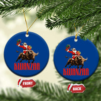 Happy Kwanzaa Ceramic Ornament Rodeo Black Santa African American Holiday Gift - Wonder Print Shop