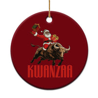 Happy Kwanzaa Ceramic Ornament Rodeo Black Santa African American Holiday Gift - Wonder Print Shop