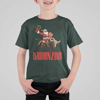 Happy Kwanzaa T Shirt For Kid Rodeo Black Santa African American Holiday Gift - Wonder Print Shop