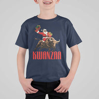 Happy Kwanzaa T Shirt For Kid Rodeo Black Santa African American Holiday Gift - Wonder Print Shop