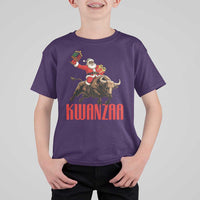Happy Kwanzaa T Shirt For Kid Rodeo Black Santa African American Holiday Gift - Wonder Print Shop