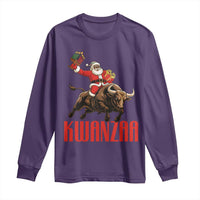 Happy Kwanzaa Long Sleeve Shirt Rodeo Black Santa African American Holiday Gift - Wonder Print Shop