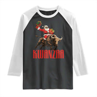 Happy Kwanzaa Raglan Shirt Rodeo Black Santa African American Holiday Gift - Wonder Print Shop