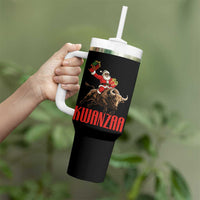 Happy Kwanzaa Tumbler With Handle Rodeo Black Santa African American Holiday Gift - Wonder Print Shop