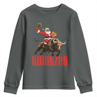 Happy Kwanzaa Youth Sweatshirt Rodeo Black Santa African American Holiday Gift - Wonder Print Shop